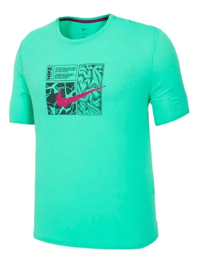 Nike Dri-fit Miler D.y.e. "light Menta/dynamic Berry" T-shirt In Green