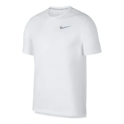 Nike Dri-fit Miler Running Quick Dry Short Sleeve White