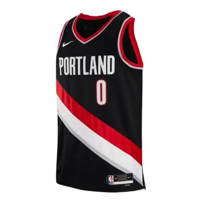Nike Dri-fit Nba Portland Trail Blazers Damian Lillard Icon Edition 2022/23 Swingman Jersey In Black