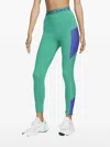 Nike Dri-fit "neptune Green/lapis" Leggings In Green