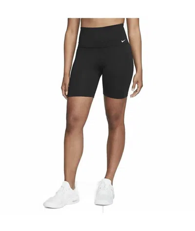 NIKE DRI-FIT ONE BIKE SHORTS WOMEN'S BLACK STRETCH 7" HIGH-WAISTED ACTIVE SRT473