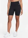 Nike Dri-fit One Biker Shorts Women's Black Stretch High-waisted Active Kfc35 In Black