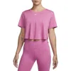 Nike Dri-fit One Crop T-shirt In Cosmic Fuchsia/white