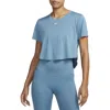 Nike Dri-fit One Crop T-shirt In Noise Aqua/white