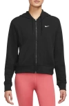 Nike Women's Dri-fit One Full-zip French Terry Hoodie In 010black/white