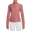 Nike Women's One Rib Dri-fit Full-zip Mid Layer In Canyon Pink/white