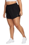 Nike Women's Dri-fit One High-waisted 3" 2-in-1 Shorts (plus Size) In Black/ Reflective Silver