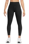 Nike Women's One High-waisted 7/8 Leggings With Pockets In Black/black