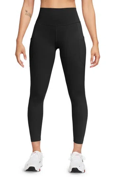 Nike Dri-fit One High Waist 7/8 Leggings In Black/black