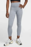 Nike Women's One High-waisted 7/8 Leggings With Pockets In Smoke Grey/black