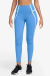 Nike Dri-fit One High Waist 7/8 Leggings In University Blue/white/black