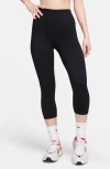 Nike One High Waisted Crop Leggings In Black/black