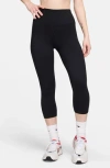 Nike One High Waisted Crop Leggings In Black/black