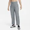 Nike Dri-fit One Pants Women's Gray Ultra High-waist Elastic Waist Active Fts434 In Gray