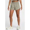 Nike Women's One Dri-fit Mid-rise 3" Brief-lined Shorts In Light Army/reflective Silv