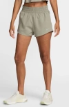 Nike Women's One Dri-fit Mid-rise 3" Brief-lined Shorts In Light Army/reflective Silv