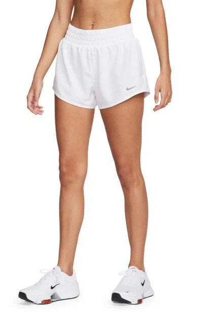 Nike Women's One Dri-fit Mid-rise 3" Brief-lined Shorts In White,refs
