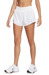 Nike Dri-fit Ultra High Waist 3-inch Brief-lined Shorts In White/ Reflective Silver