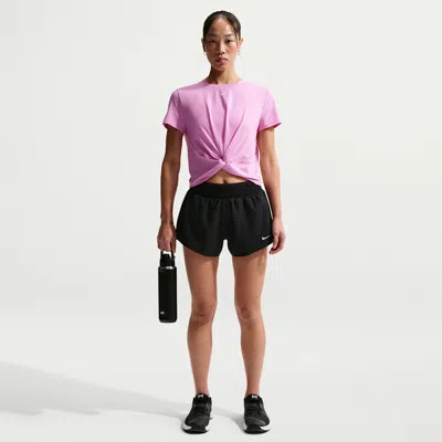 Nike Dri-fit One Women's Mid-rise 8cm (approx.) Brief-lined Shorts In Black