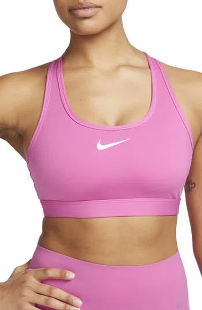Nike Dri-fit Padded Sports Bra In Playful Pink/white