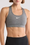 Nike Dri-fit Swoosh Medium Support Padded Sports Bra In Smoke Grey/pure/white