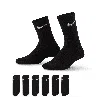 Nike Dri-fit Performance Basics Big Kids' Crew Socks (6 Pairs) In Black
