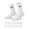 Nike Dri-fit Performance Basics Big Kids' Crew Socks (6 Pairs) In White