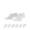 Nike Dri-fit Performance Basics Big Kids' No-show Socks (6 Pairs) In White