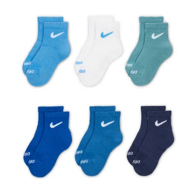 Nike Dri-fit Performance Basics Little Kids' Ankle Socks (6 Pairs) In Multi