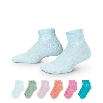 Nike Dri-fit Performance Basics Little Kids' Quarter Socks (6 Pairs) In Multi