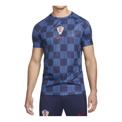 Nike Dri-fit Pre-match Soccer Top 'croatia' In Blue