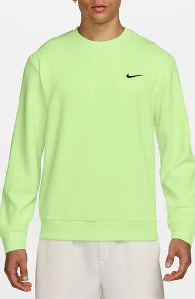Nike Dri-fit Primary Fleece Uv Crewneck Sweatshirt In Green