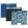 Nike Dri-fit Essentials Big Kids' Printed Boxer Briefs (3-pack) In Blue