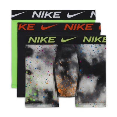 Nike Dri-fit Printed Essentials Big Kids' Boxer Briefs (3-pack) In Multicolor