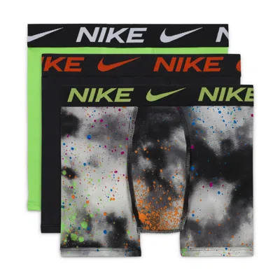 Nike Dri-fit Essentials Big Kids' Printed Boxer Briefs (3-pack) In Multicolor