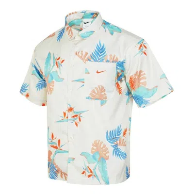Nike Dri-fit Printed Short-sleeve Shirt 'pale Ivory' In Multi