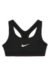 Nike Dri-fit Swoosh Big Kid Girls Sports Bra In Black/black/black