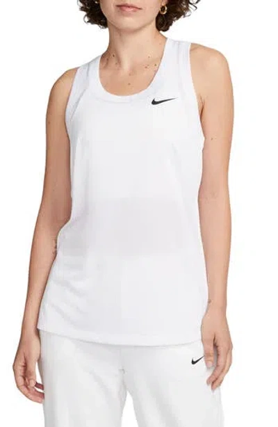 Nike Dri-fit Racerback Tank Top In 100white/black