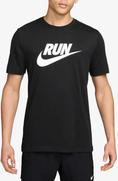 Nike Dri-fit Running T-shirt In Black