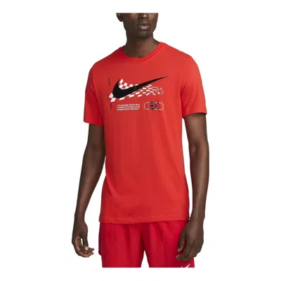 Nike Dri-fit Running T-shirt 'red'