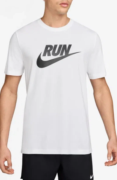 Nike Dri-fit Running T-shirt In White