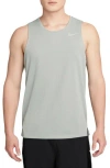 Nike Dri-fit Running Tank In Grey Fog/particle Grey