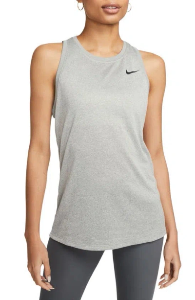 Nike Dri-fit Running Tank In Tumbled Grey/ Silver