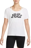 Nike Dri-fit Script T-shirt In 100white/ Black