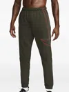 Nike Dri-fit "sequoia/picante Red" Track Trousers In Green