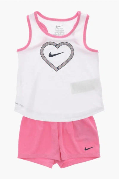 Nike Dri-fit Shorts And Tank Top Set With Printed Logo