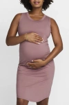Nike Women's (m) Dri-fit Slim-fit Knit Dress (maternity) In Smokey Mauve