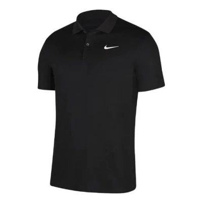Nike Dri-fit Slim Fit Version Golf Lapel Short Sleeve Polo Shirt Black