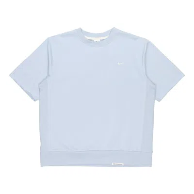 Nike Dri-fit Standard Issue Round Neck Pullover Sports Short Sleeve Blue  Light Blue