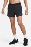 Nike Men's Stride Dri-fit 5" 2-in-1 Running Shorts In Black/black/silver